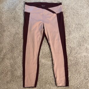 Athleta Two-Tone Leggings - Pink and Burgundy